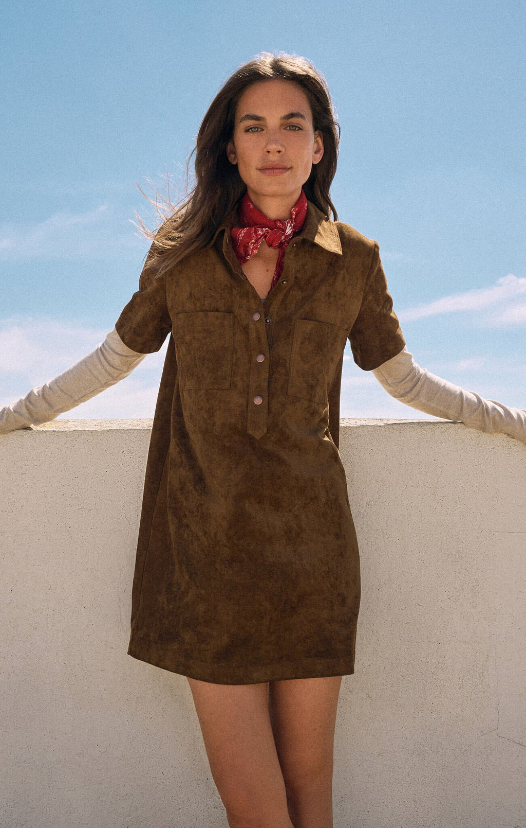 Kellie Faux Suede Mini Dress