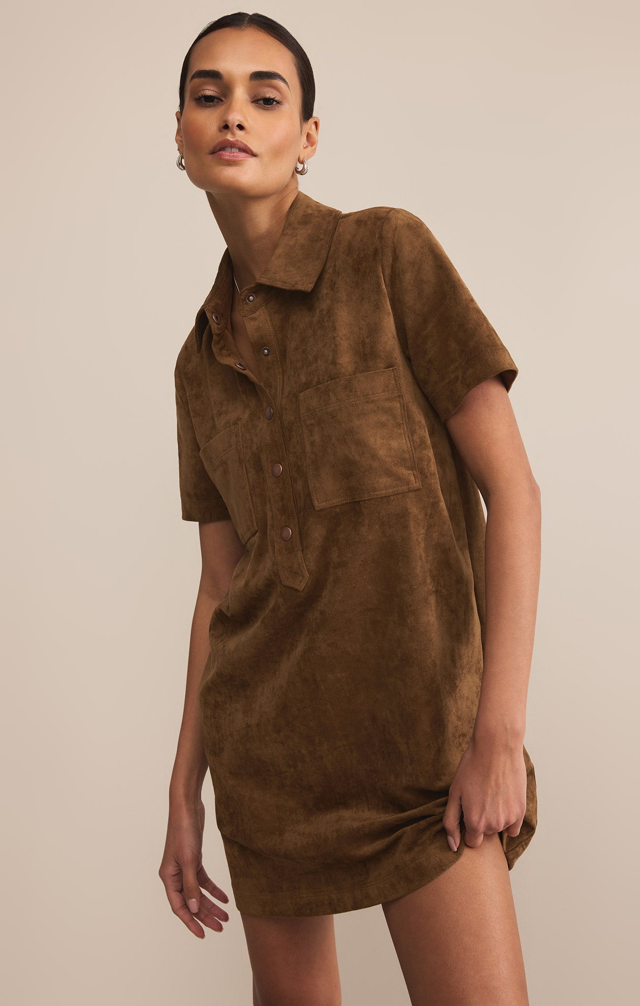 Kellie Faux Suede Mini Dress