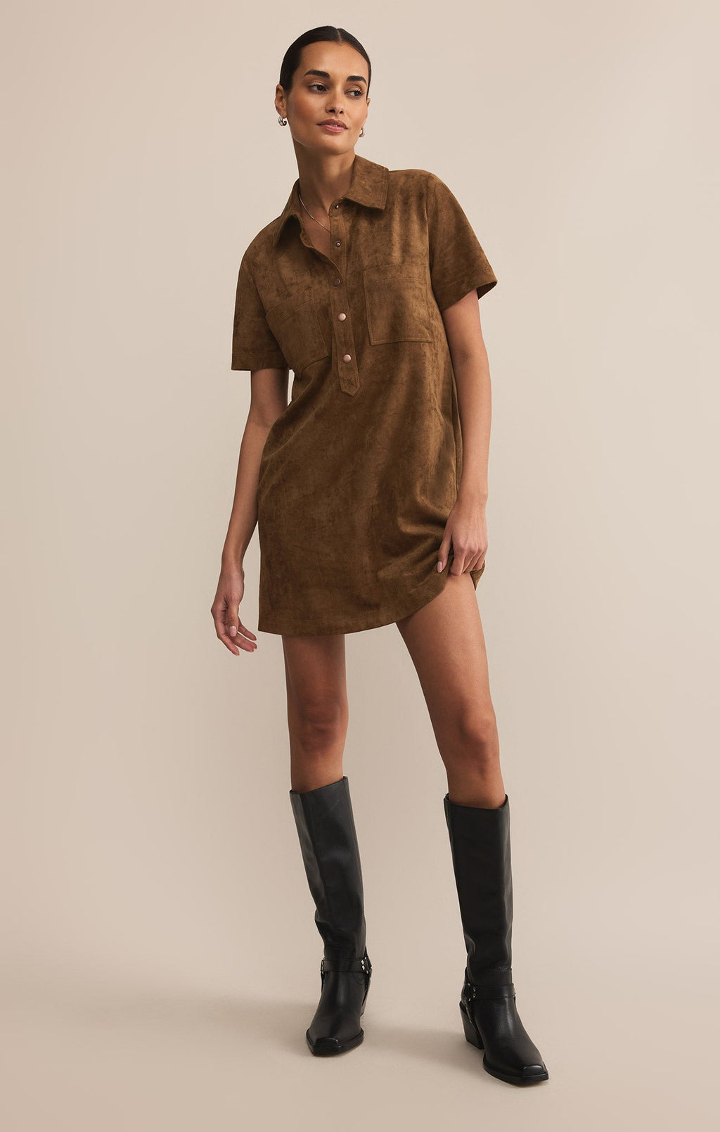 Kellie Faux Suede Mini Dress