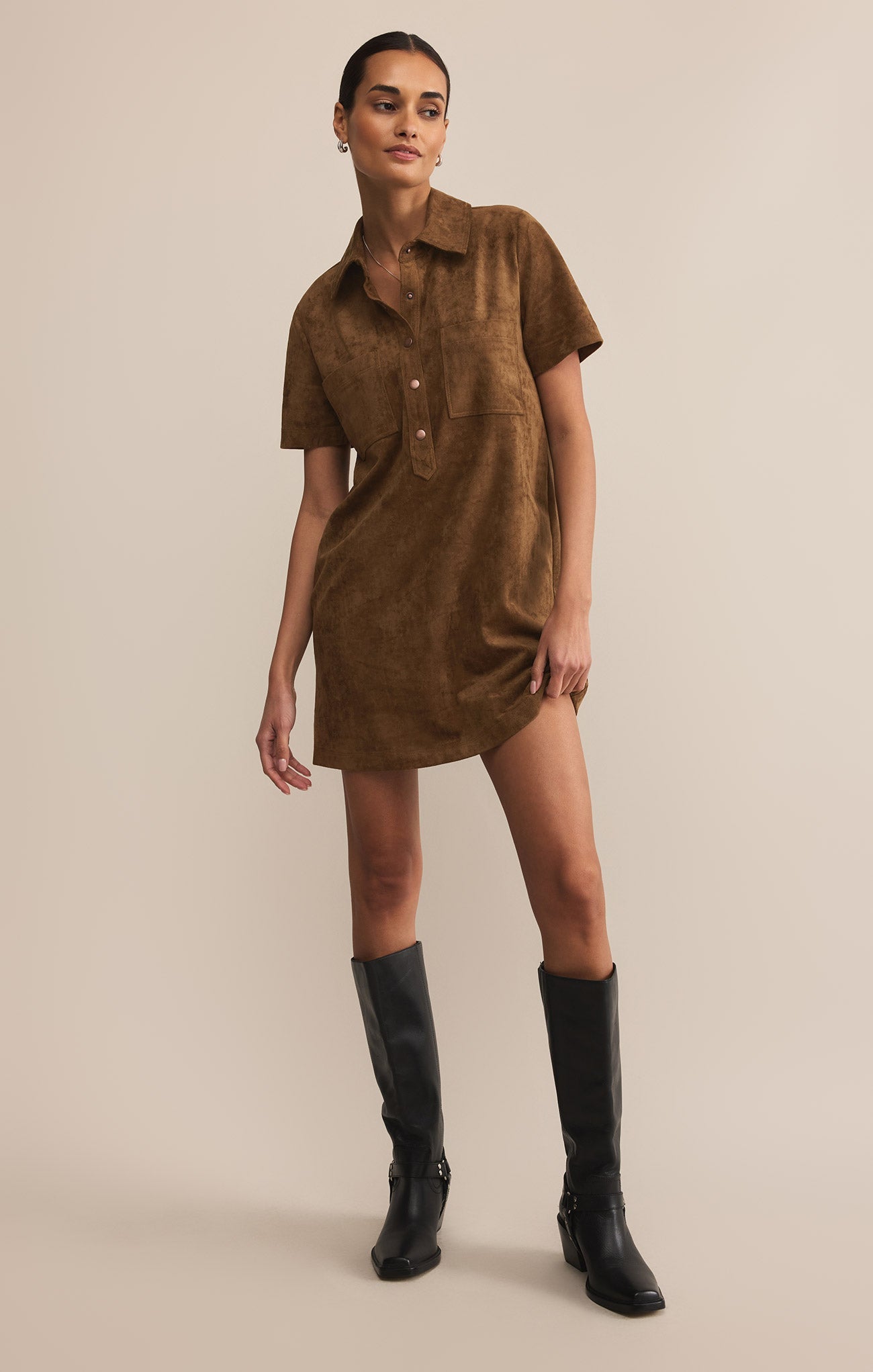 Kellie Faux Suede Mini Dress