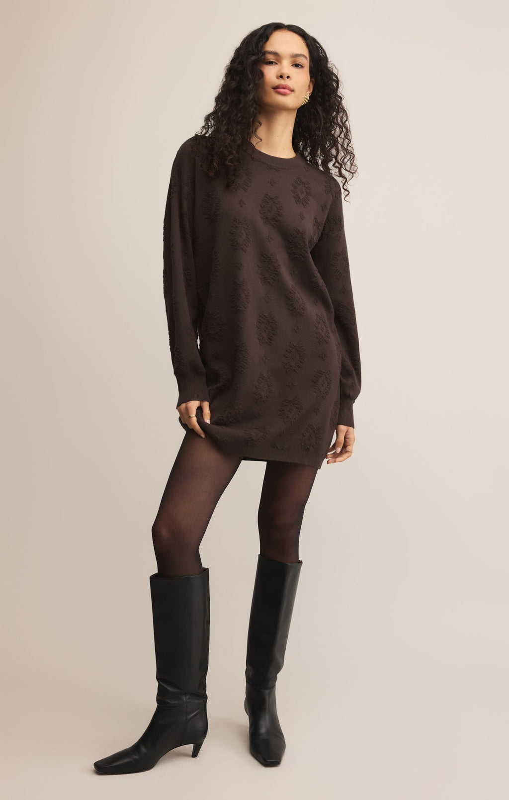 Amina Jacquard Sweater Mini Dress