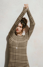 Rosetta Striped Rib Midi Dress