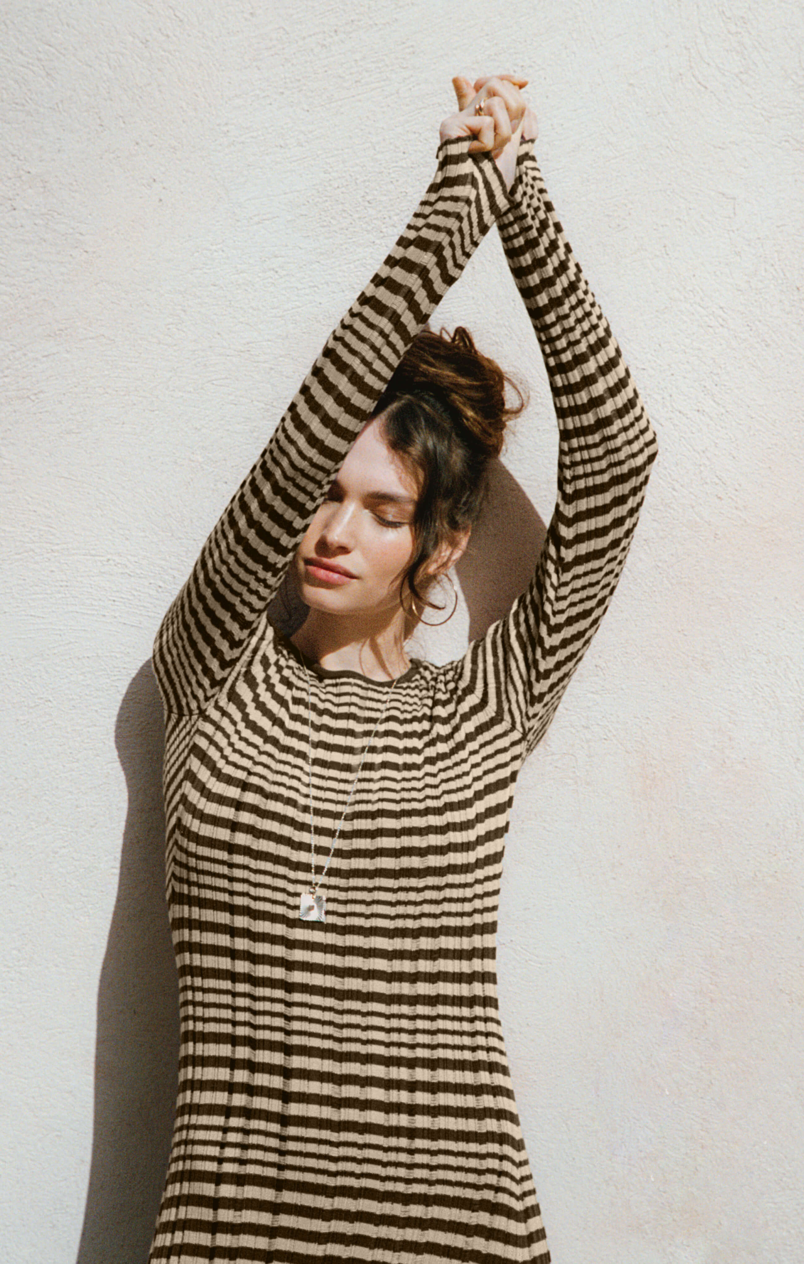 Rosetta Striped Rib Midi Dress