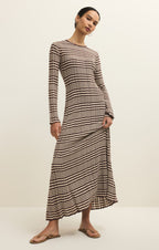 Rosetta Striped Rib Midi Dress