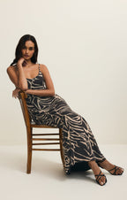 Charisma Tova Palm Mesh Maxi Dress
