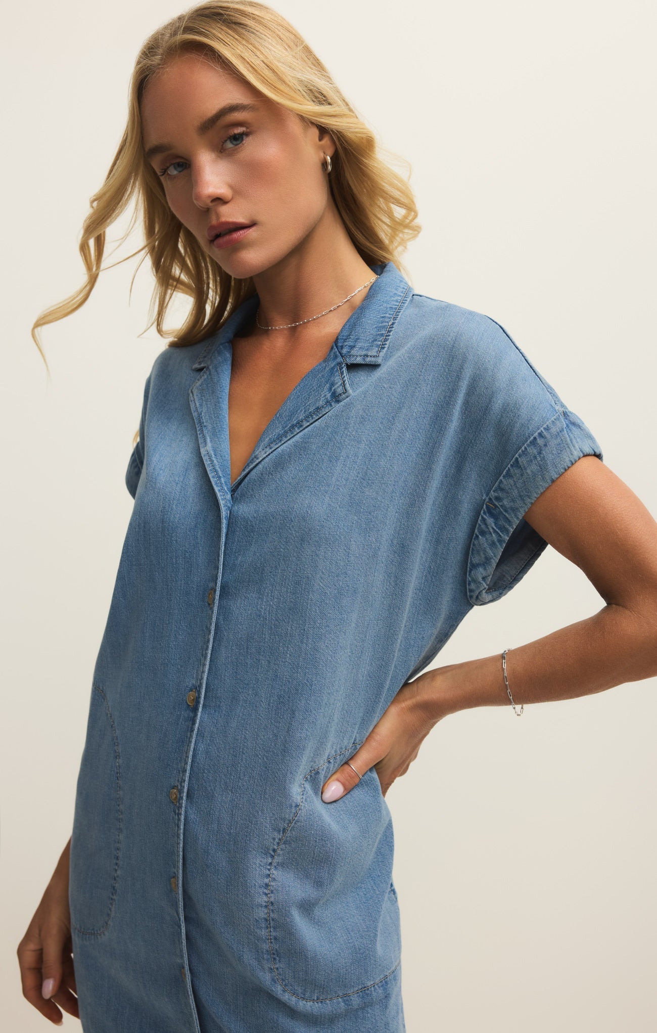 Napa Lightweight Denim Mini Dress