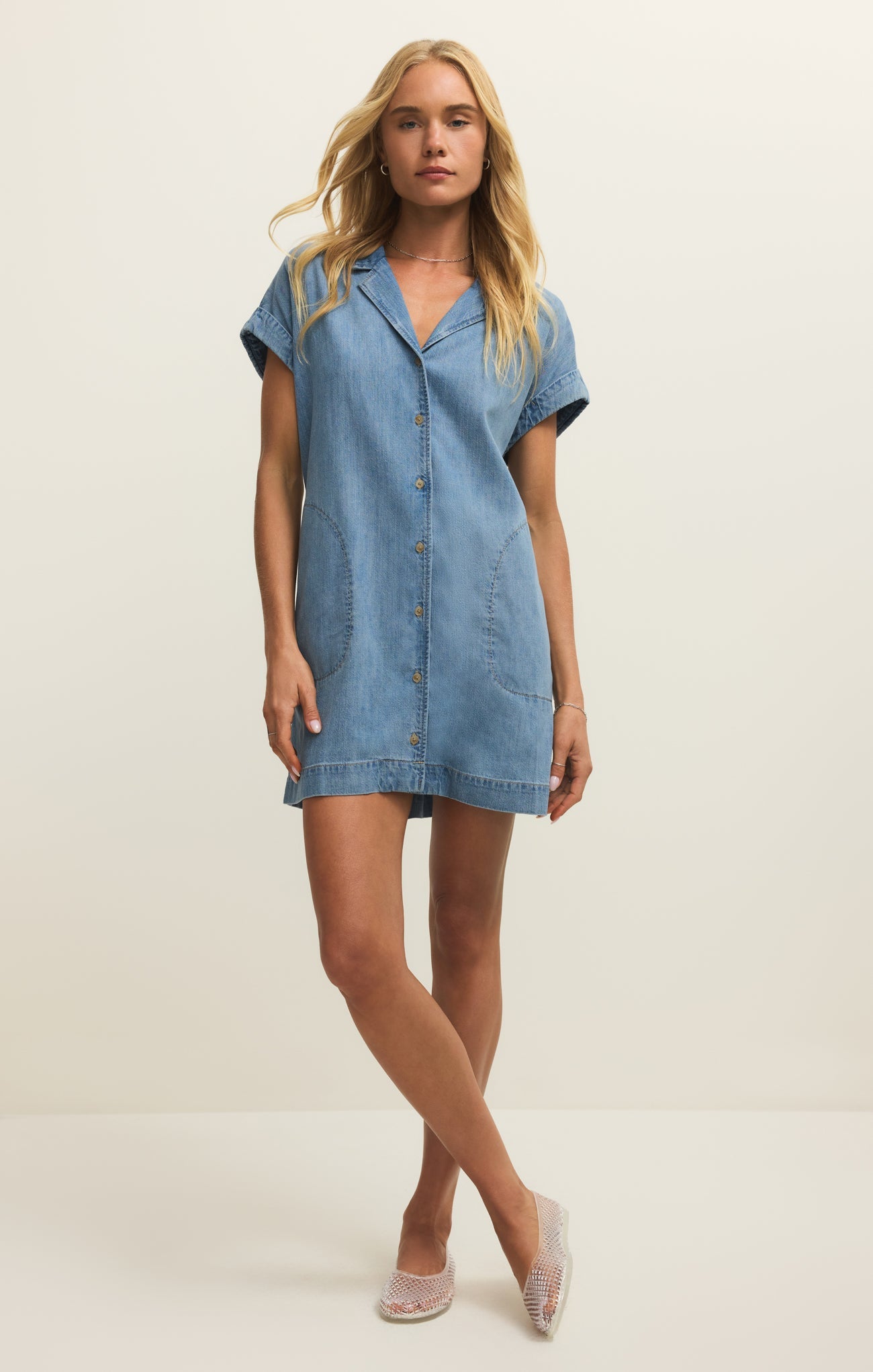 Napa Lightweight Denim Mini Dress Main image