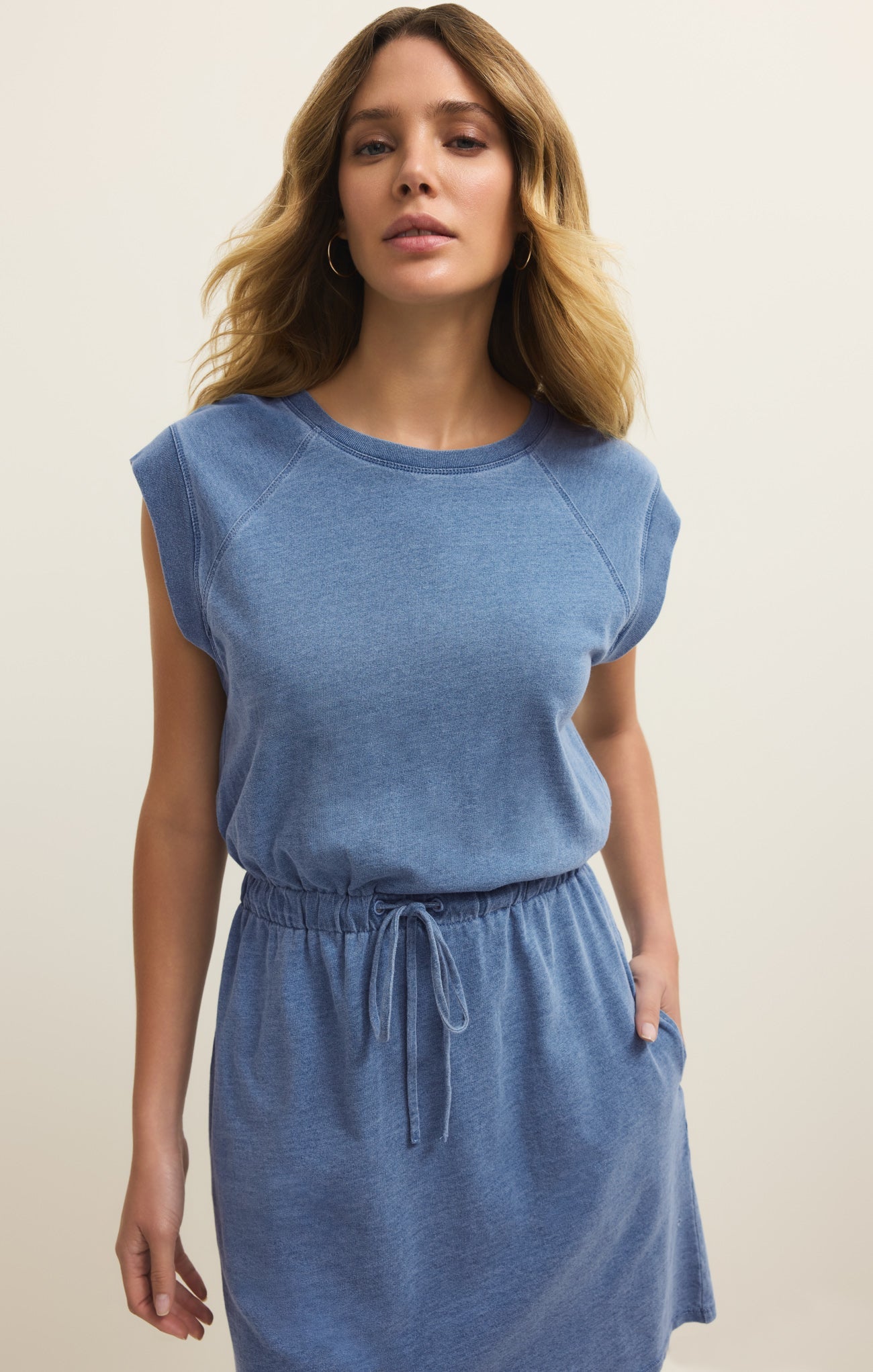 Kalani Jersey Denim Mini Dress