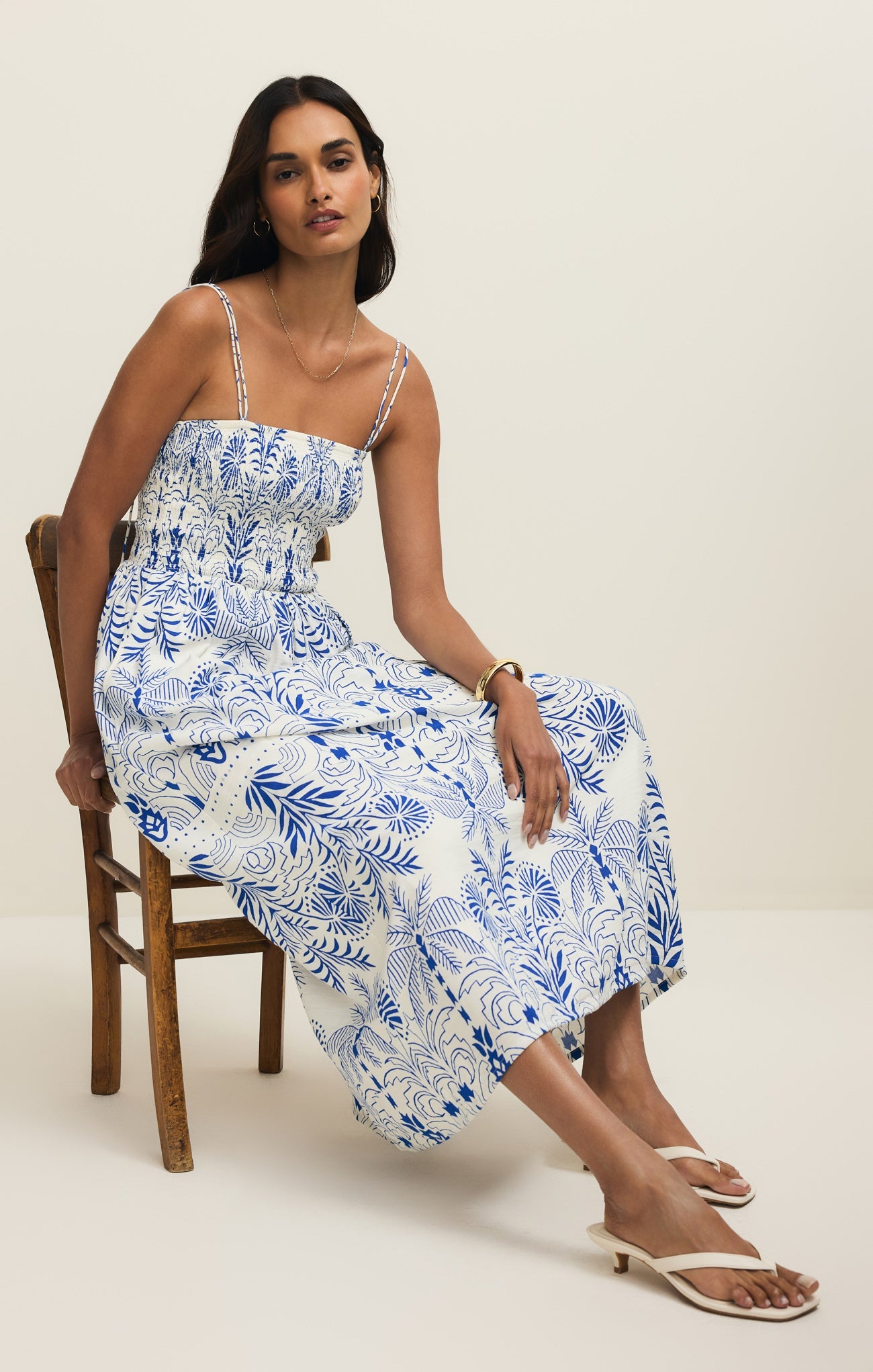 Nadine Airy Palm Maxi Dress