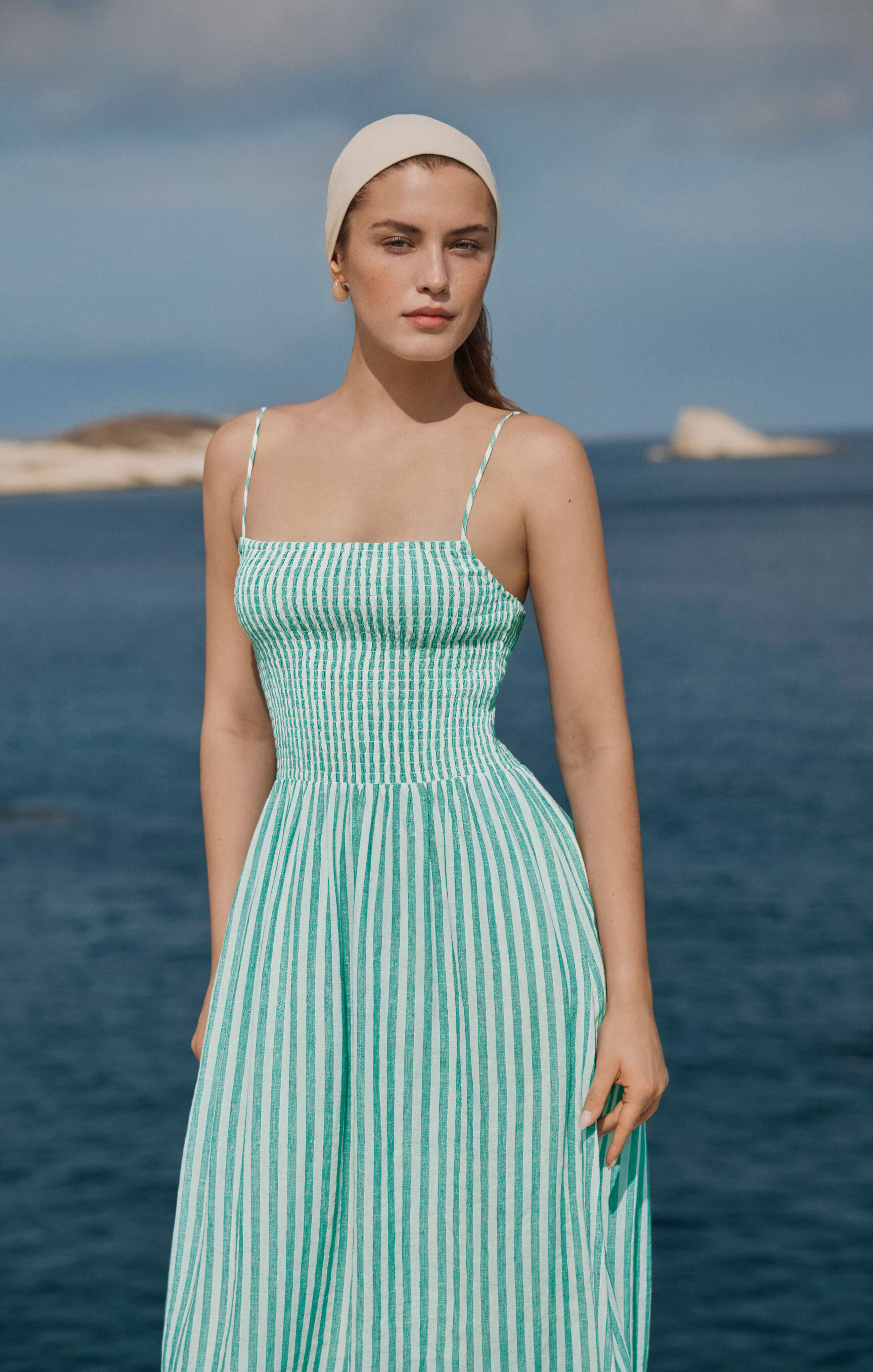 Bayside Stripe Linen Maxi Dress Main image