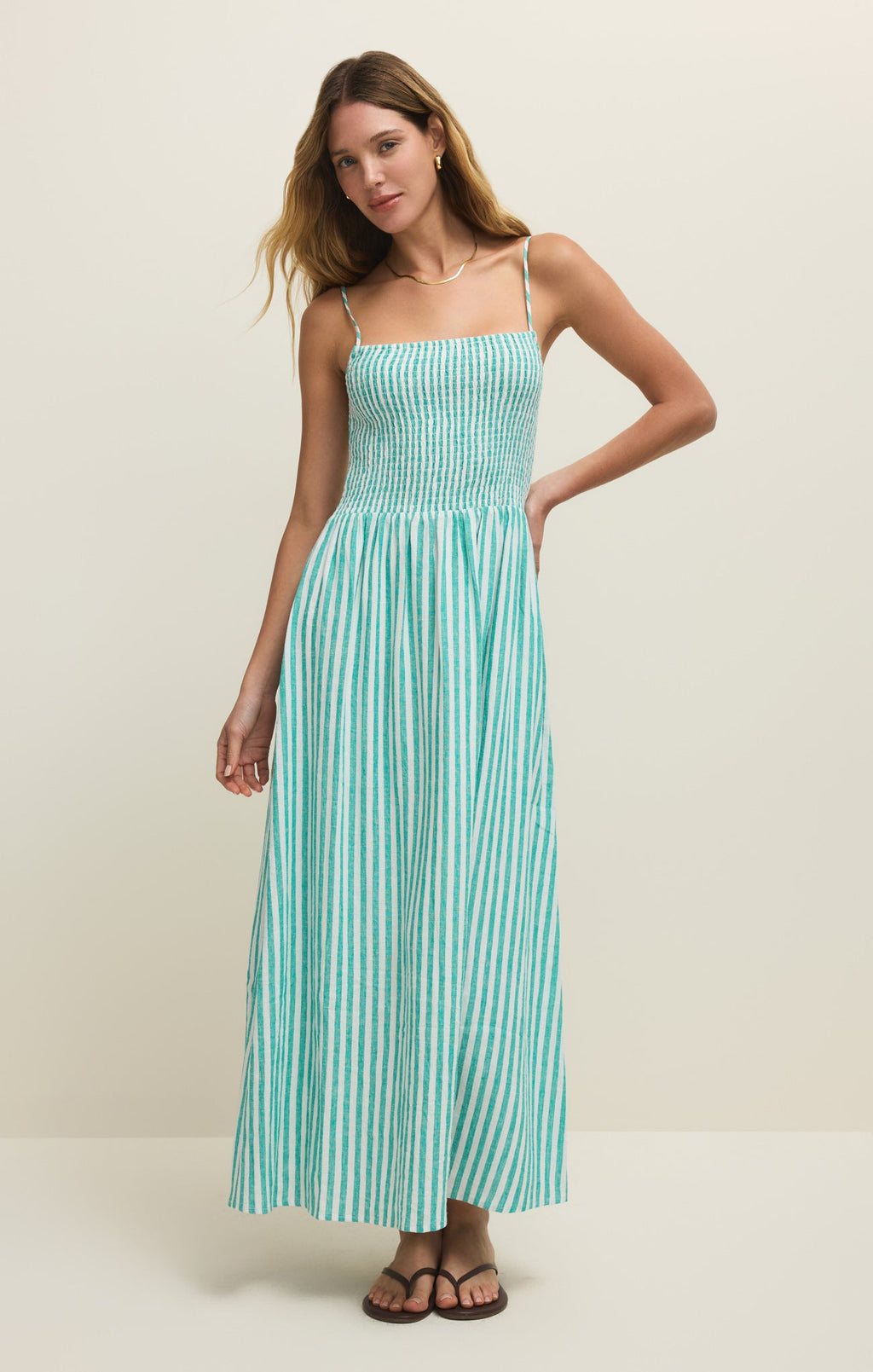 Bayside Stripe Linen Maxi Dress
