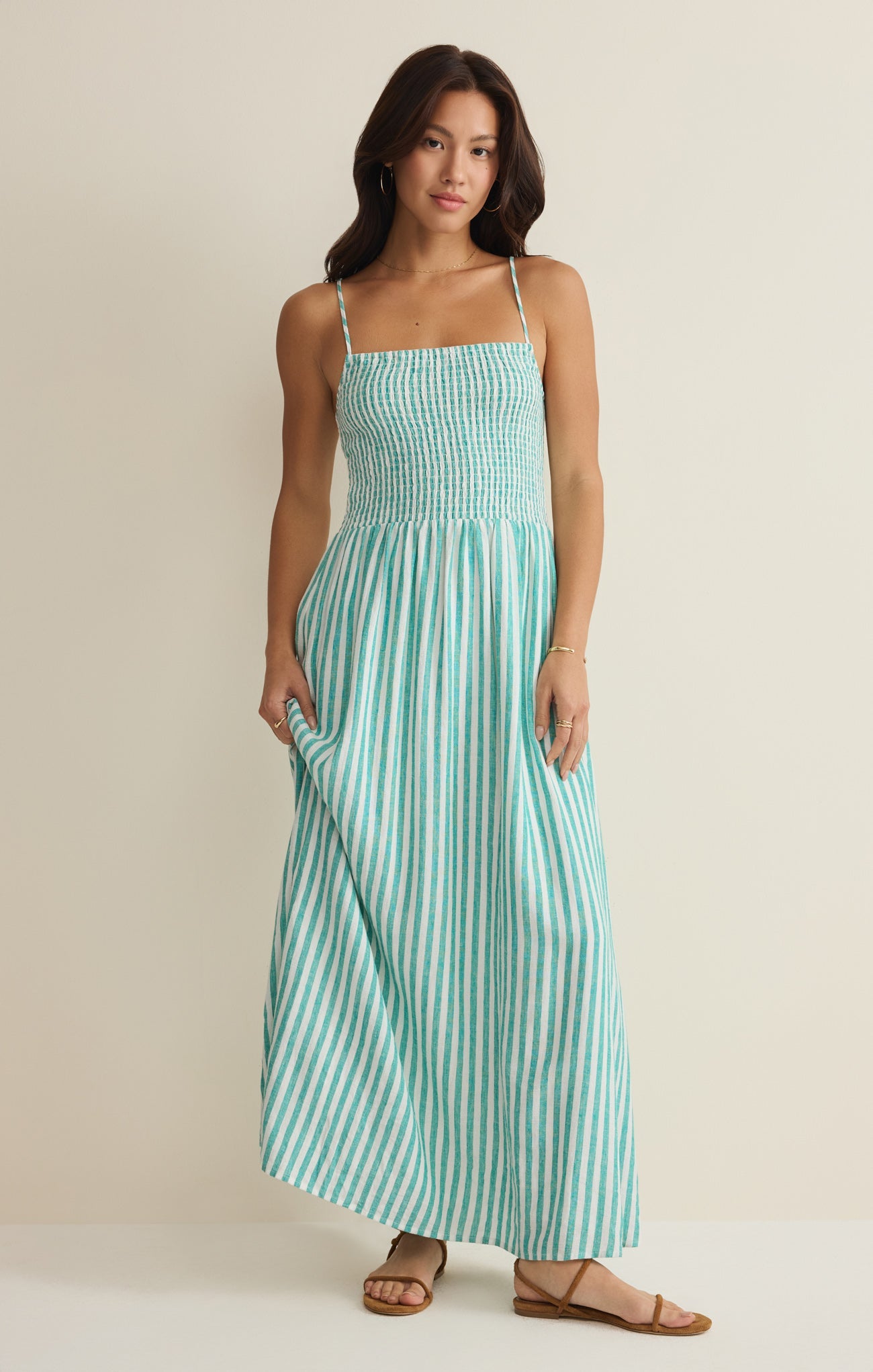 Bayside Stripe Linen Maxi Dress