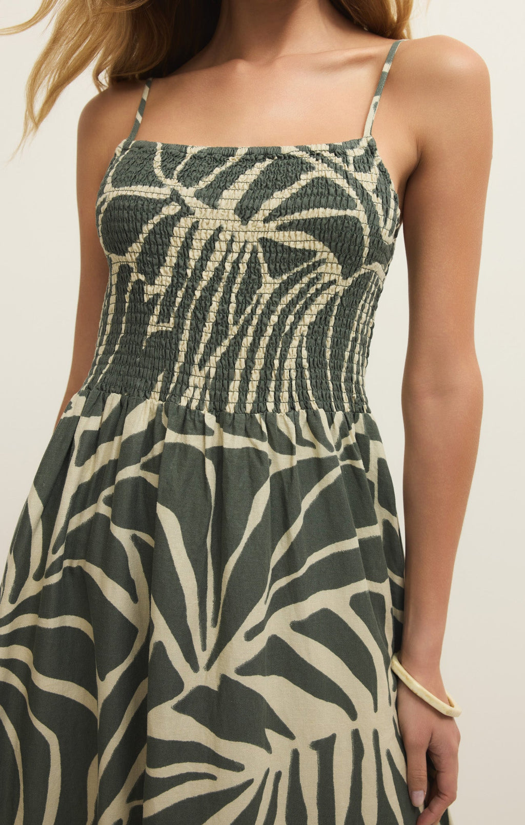 Bayside Tova Palm Linen Maxi Dress