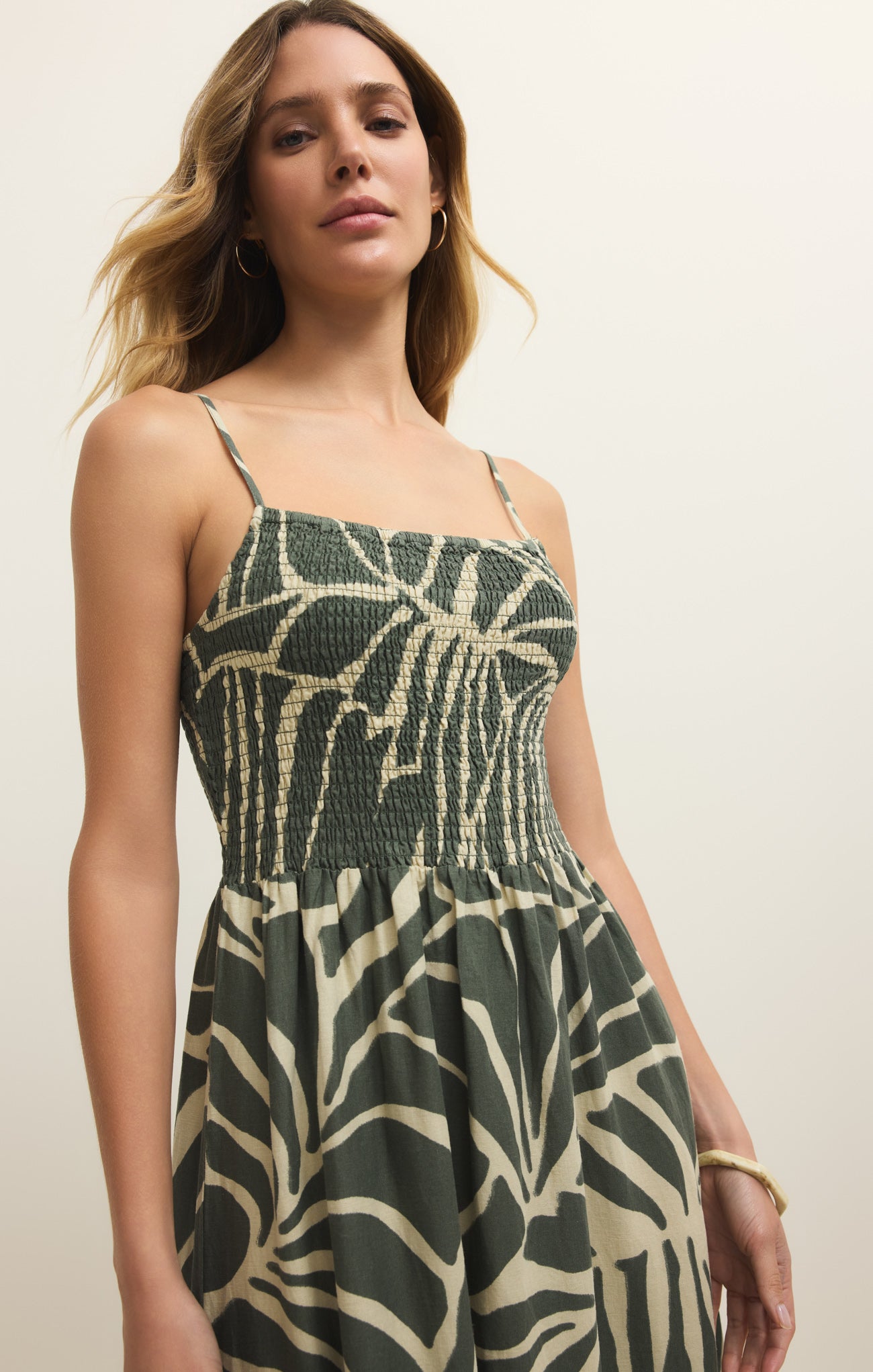 Bayside Tova Palm Linen Maxi Dress