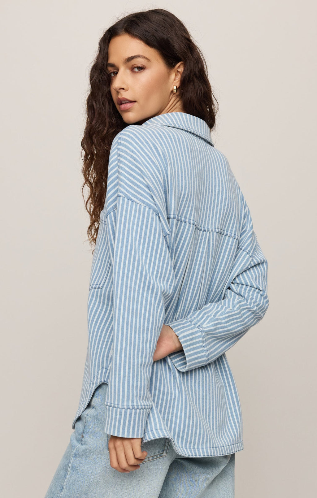 All Day Knit Denim Stripe Jacket