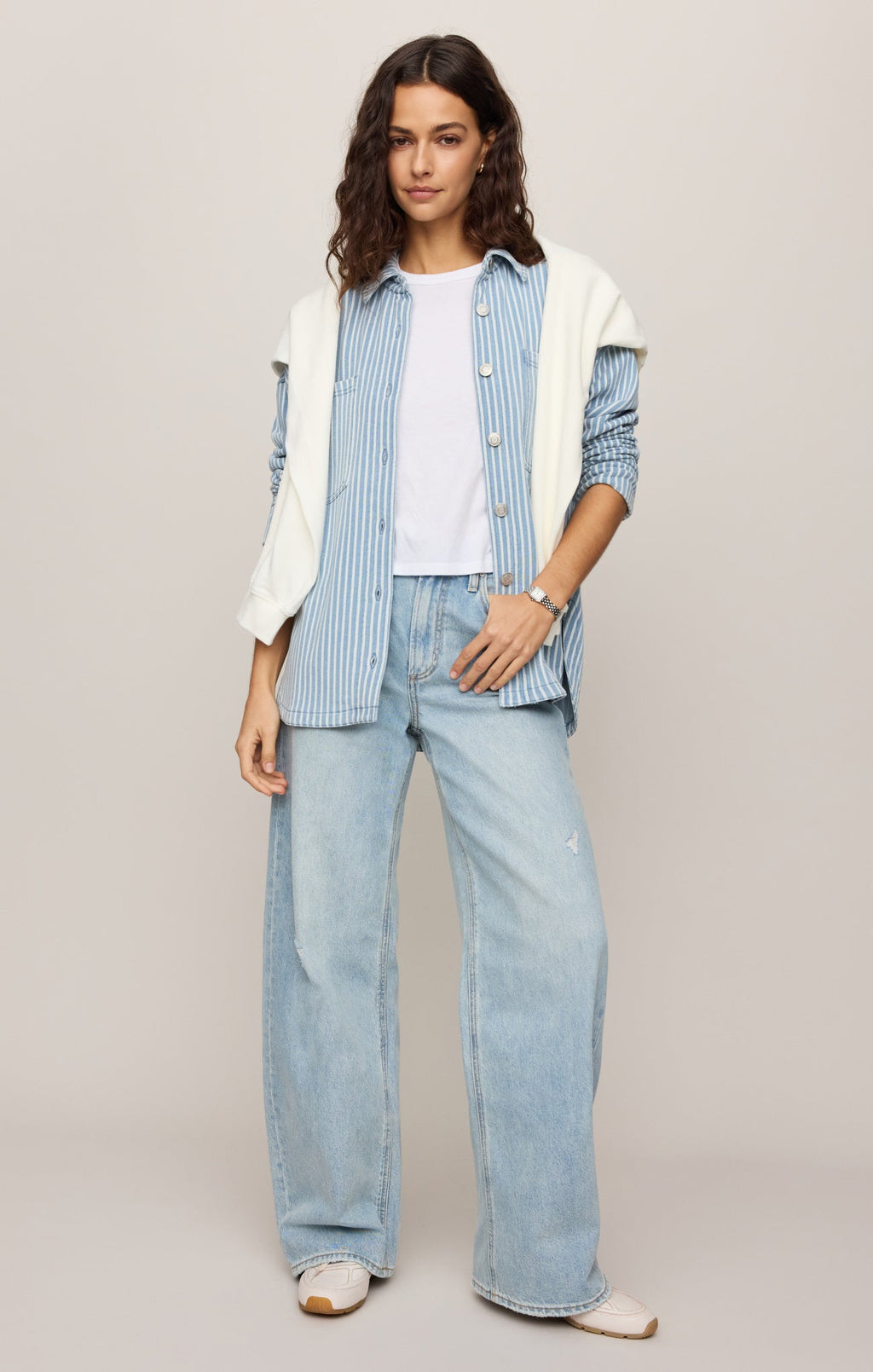 All Day Knit Denim Stripe Jacket