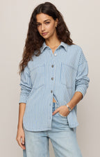 All Day Knit Denim Stripe Jacket