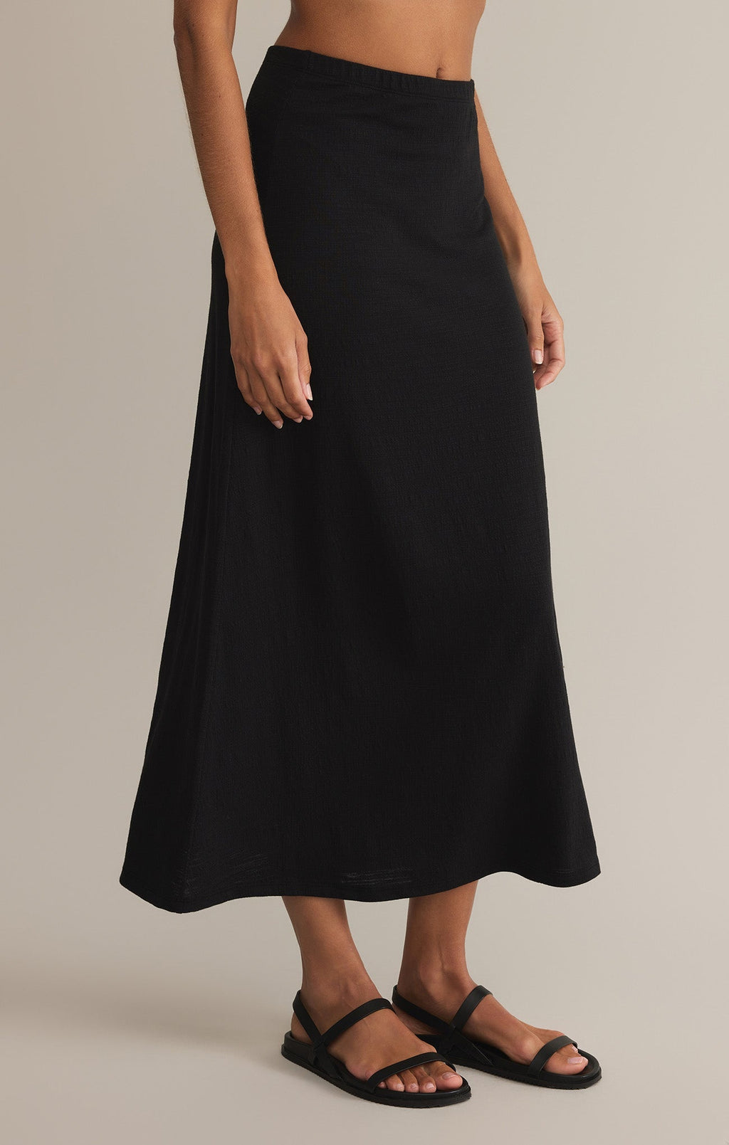 Delavine Textured Midi Skirt