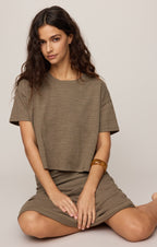 Delavine Textured Midi Skirt