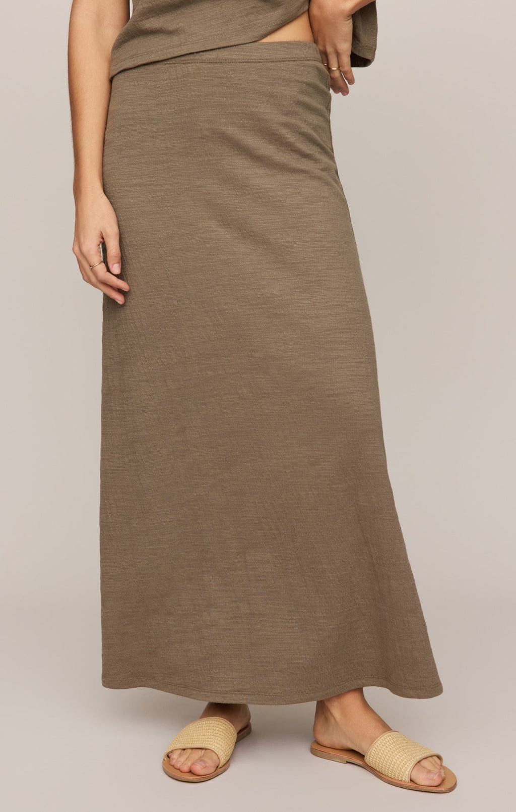 Delavine Textured Midi Skirt