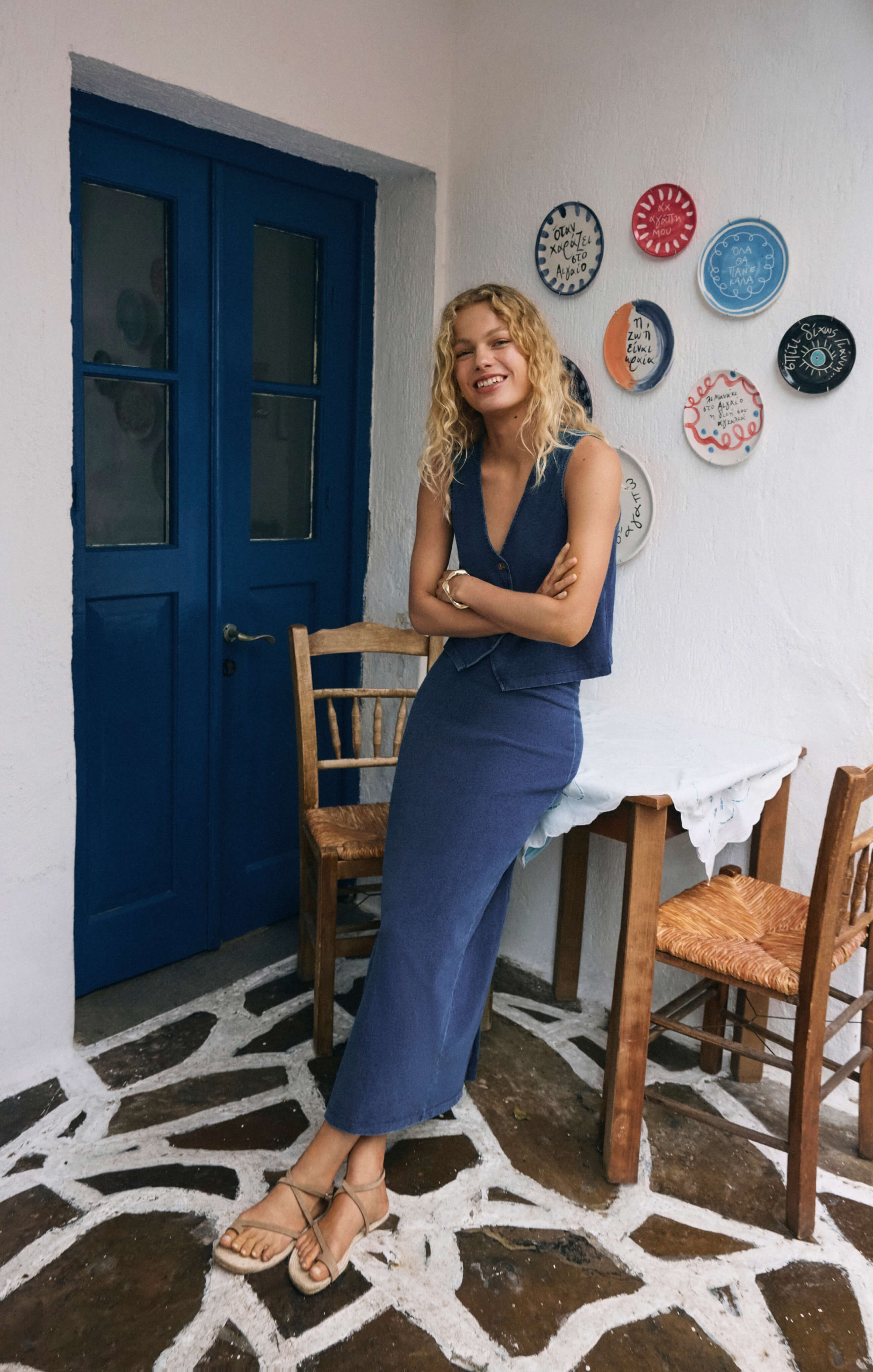 Gail Jersey Denim Midi Skirt Secondary image