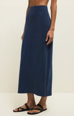 Gail Jersey Denim Midi Skirt