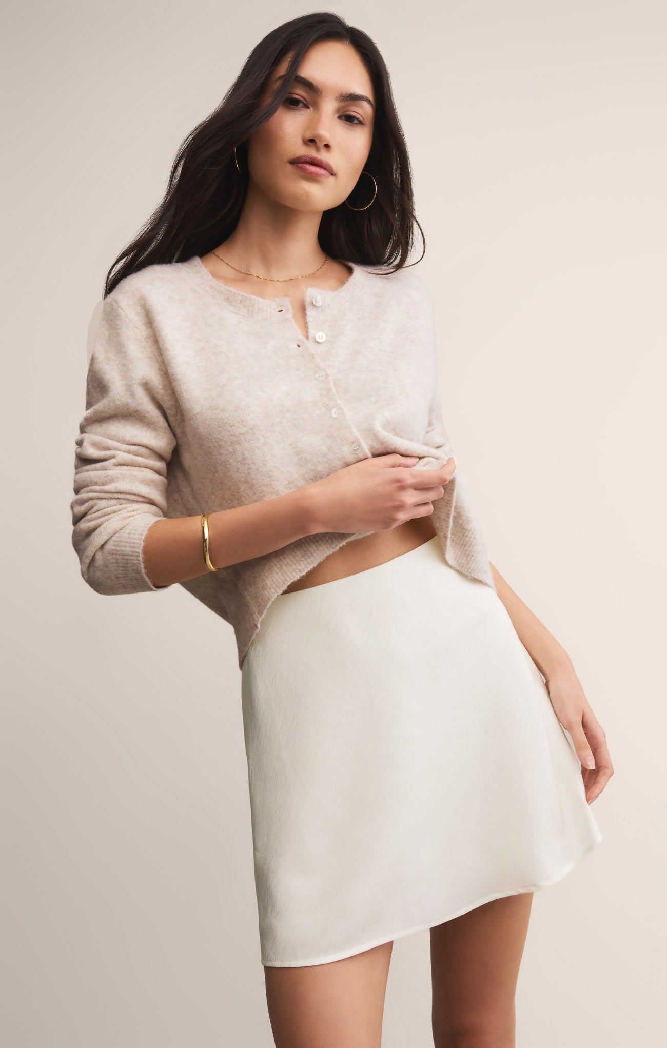 Chablis Satin Mini Skirt