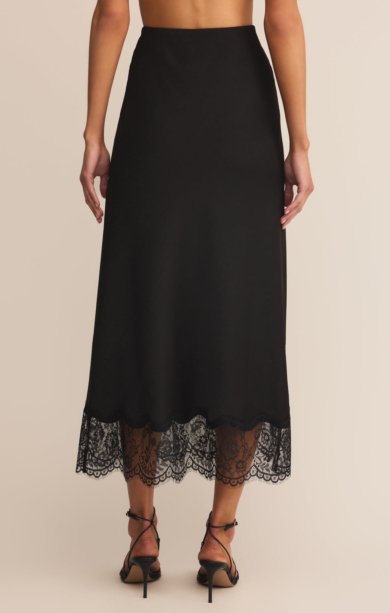 Cinder Lace Satin Midi Skirt Secondary image