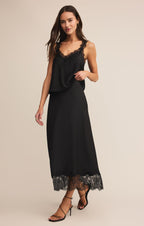 Cinder Lace Satin Midi Skirt