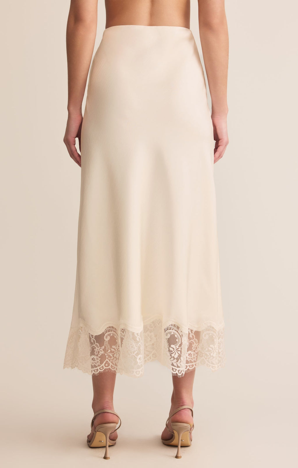 Cinder Lace Satin Midi Skirt