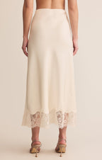 Cinder Lace Satin Midi Skirt