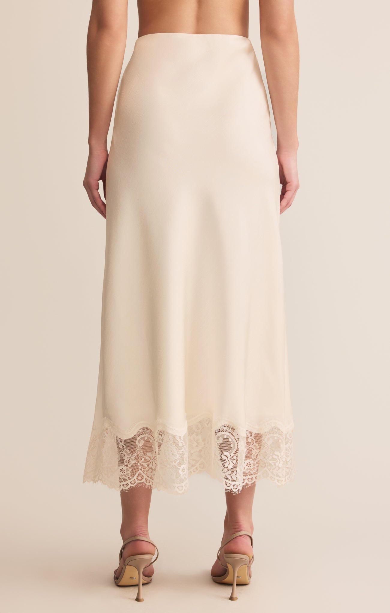 Cinder Lace Satin Midi Skirt