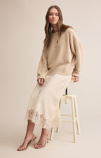 Cinder Lace Satin Midi Skirt