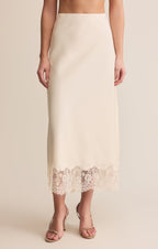 Cinder Lace Satin Midi Skirt