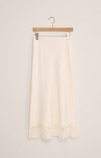 Cinder Lace Satin Midi Skirt