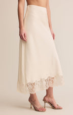 Cinder Lace Satin Midi Skirt
