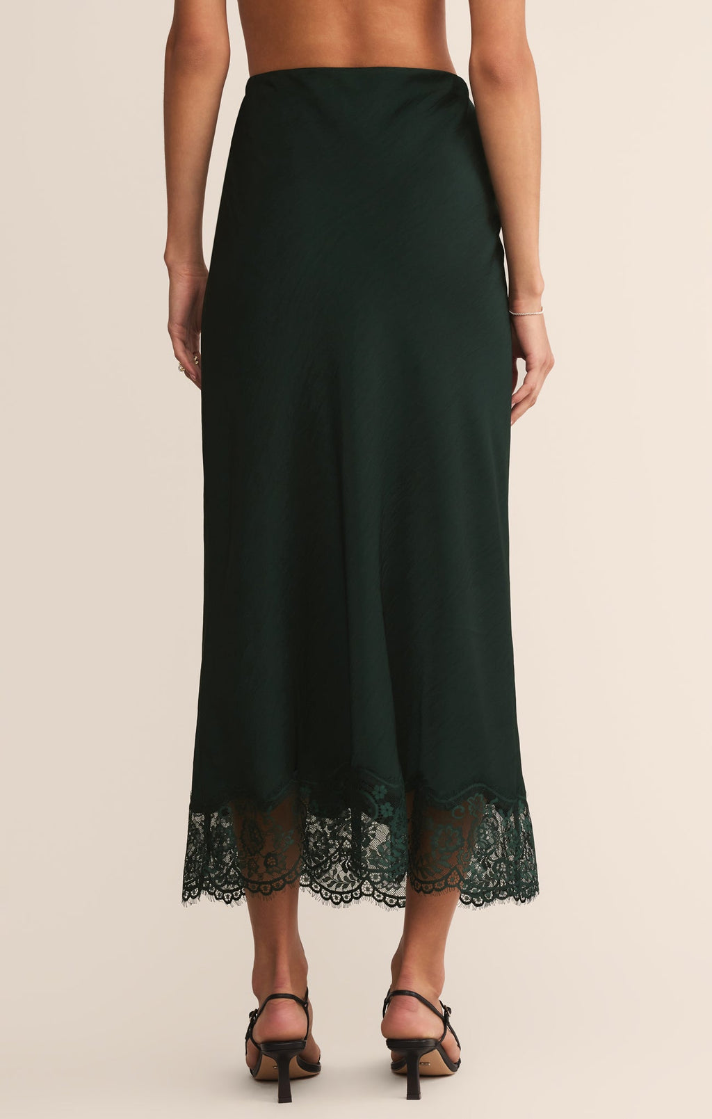 Cinder Lace Satin Midi Skirt