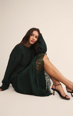 Cinder Lace Satin Midi Skirt