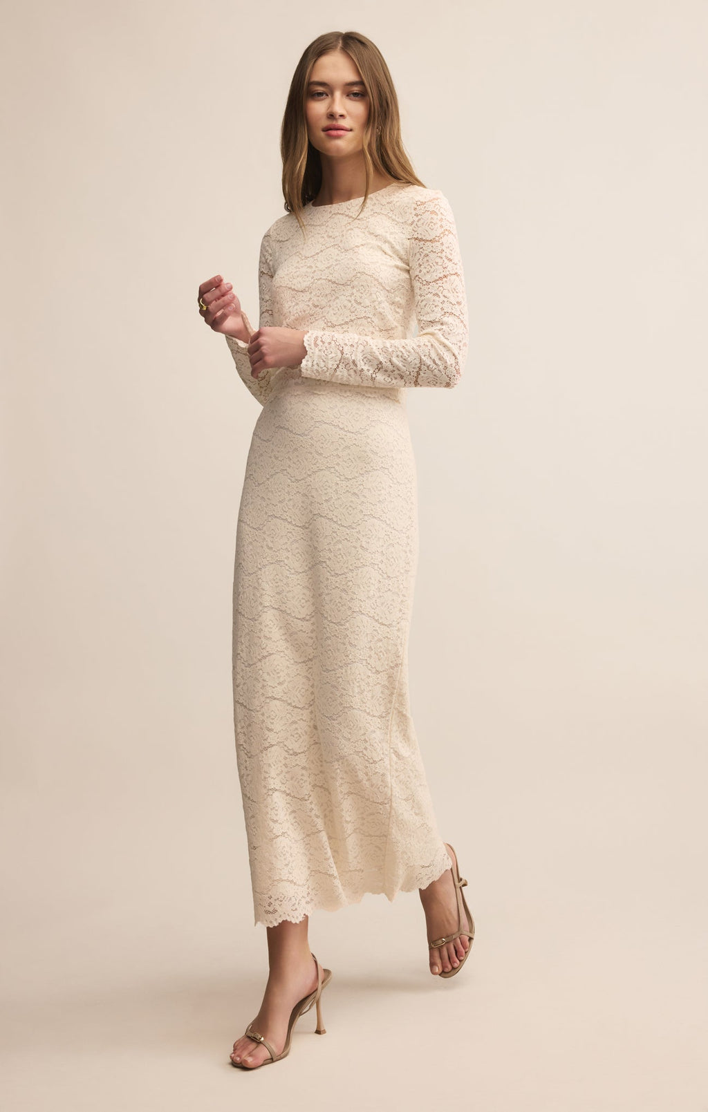 Via Lace Midi Skirt