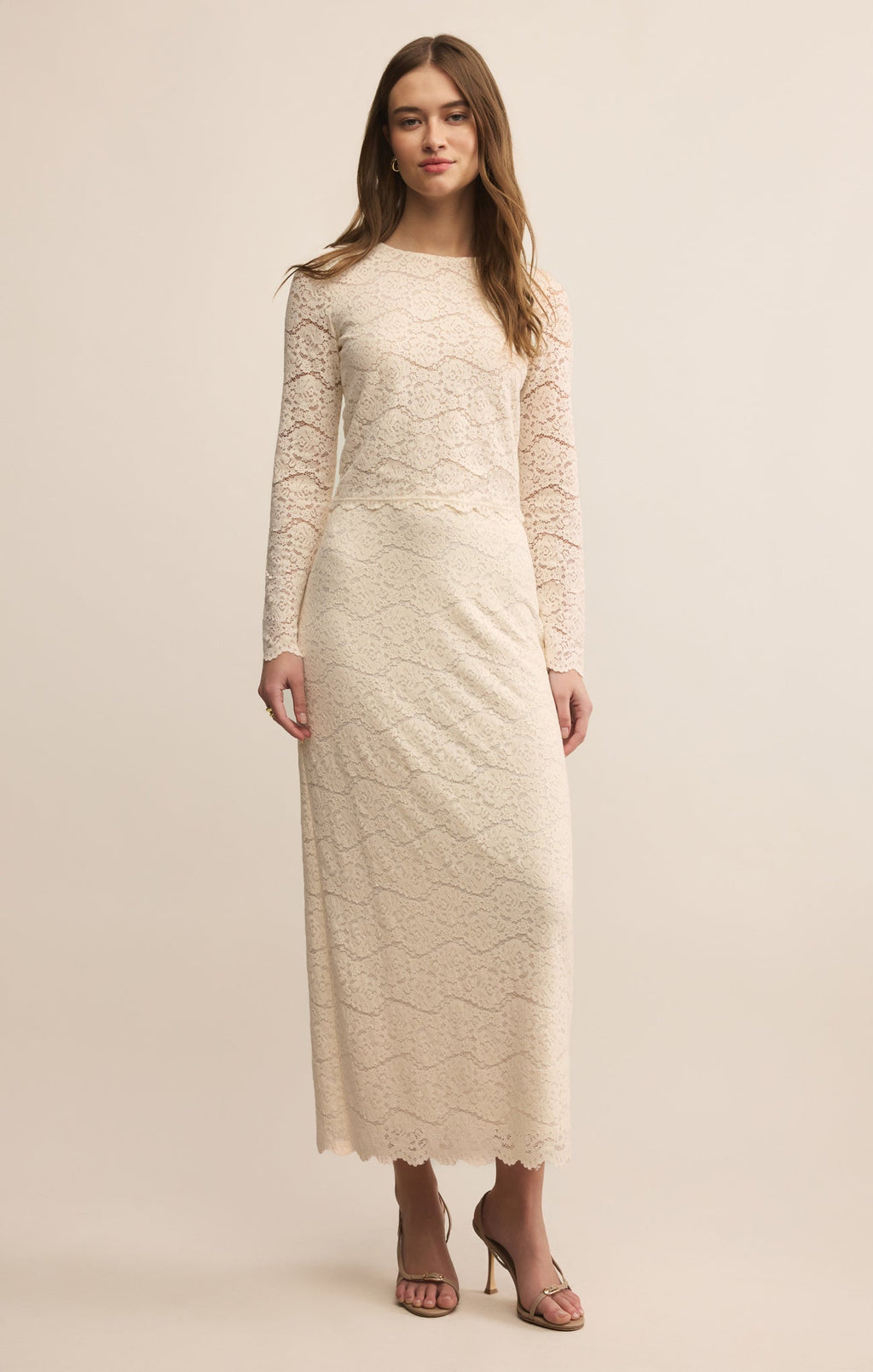 Via Lace Midi Skirt