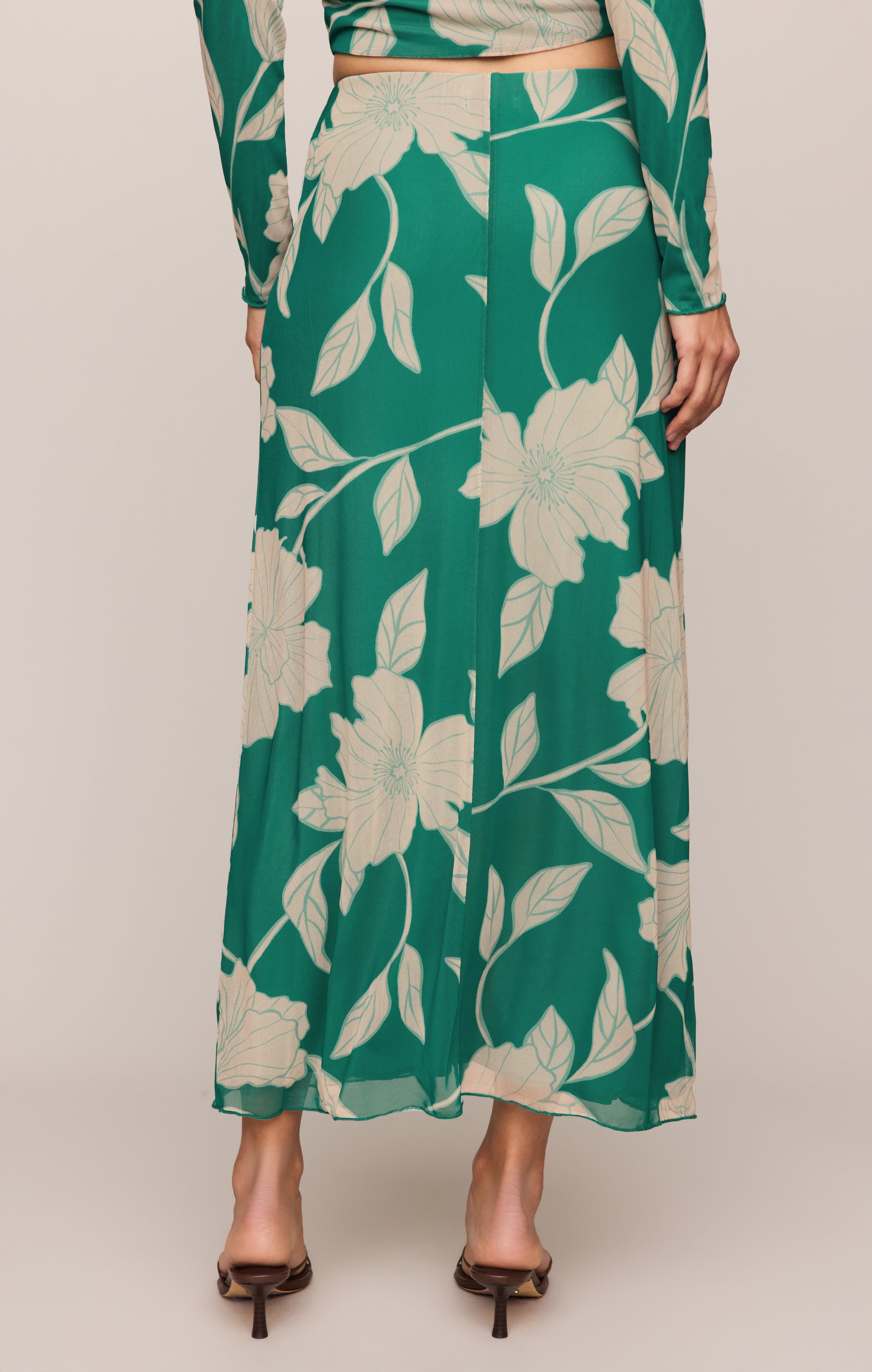 Eda Bloom Floral Mesh Maxi Skirt Secondary image
