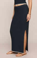 Yessenia Whipstitch Midi Skirt