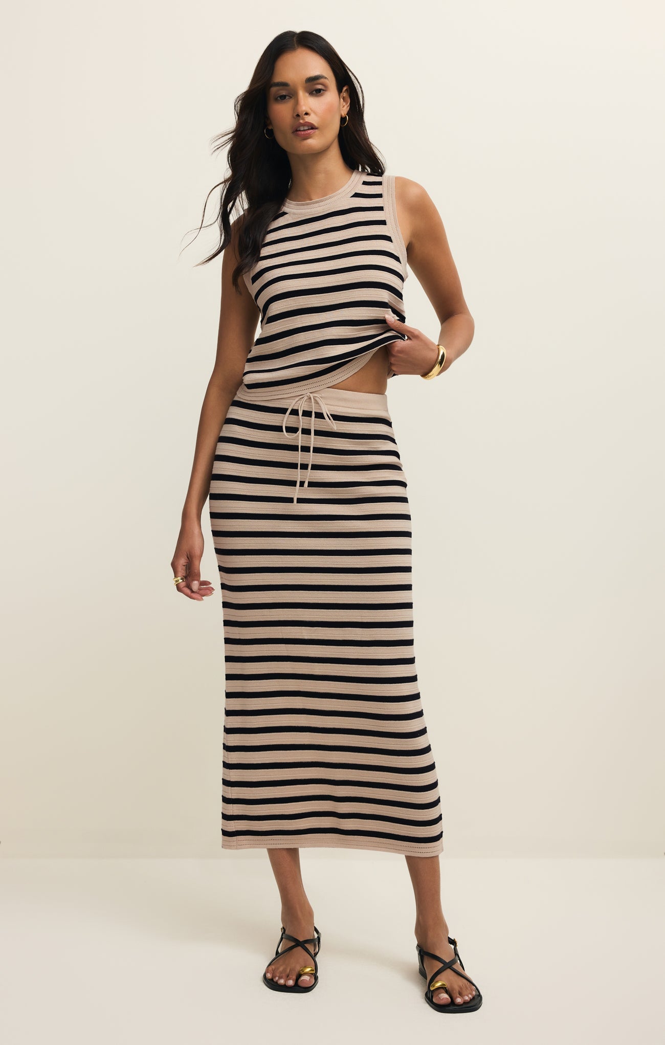 Emori Striped Midi Skirt Secondary image