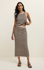 Emori Striped Midi Skirt