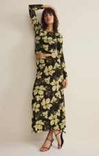 Eda Ren Floral Mesh Maxi Skirt