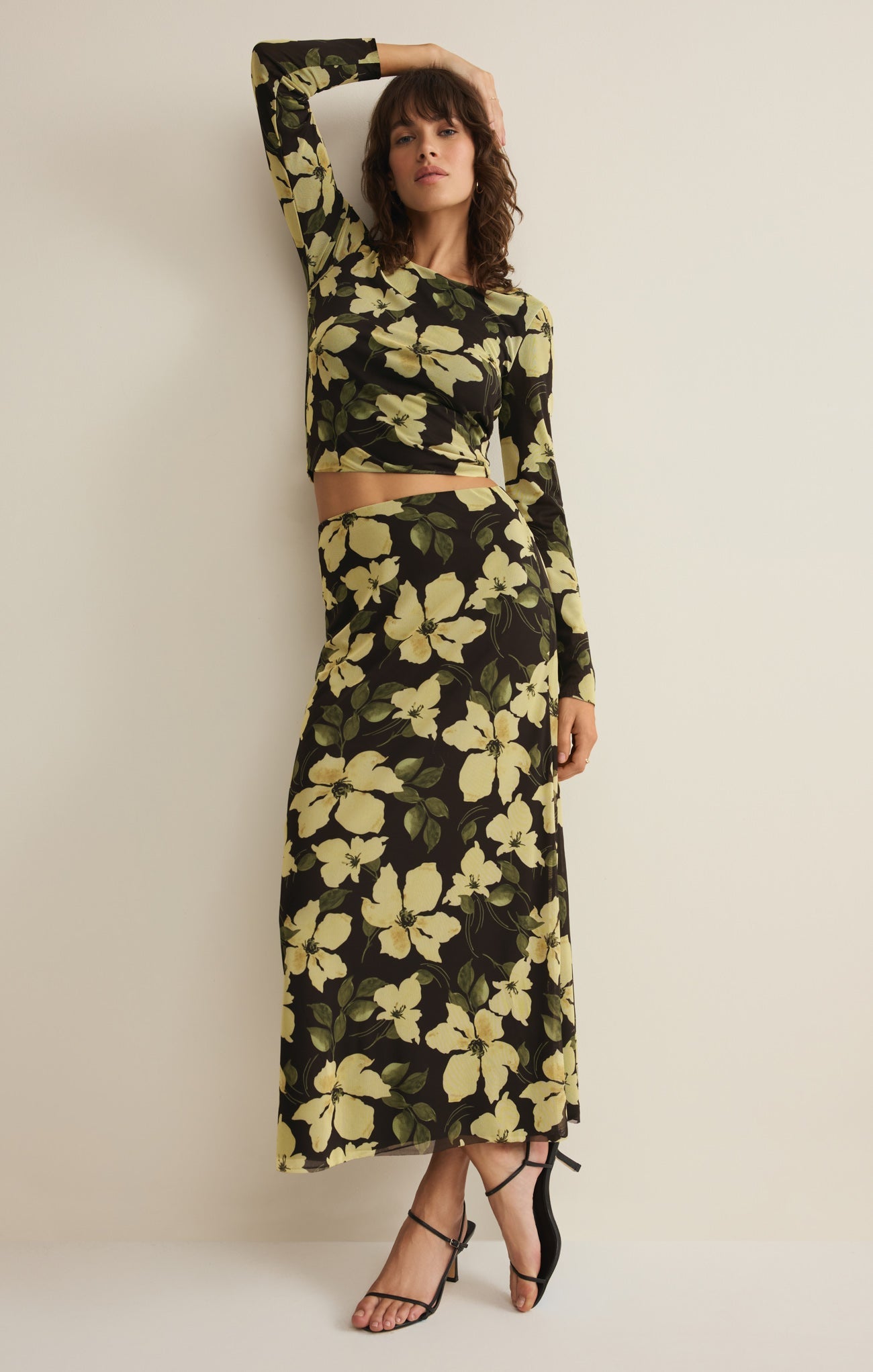 Eda Ren Floral Mesh Maxi Skirt