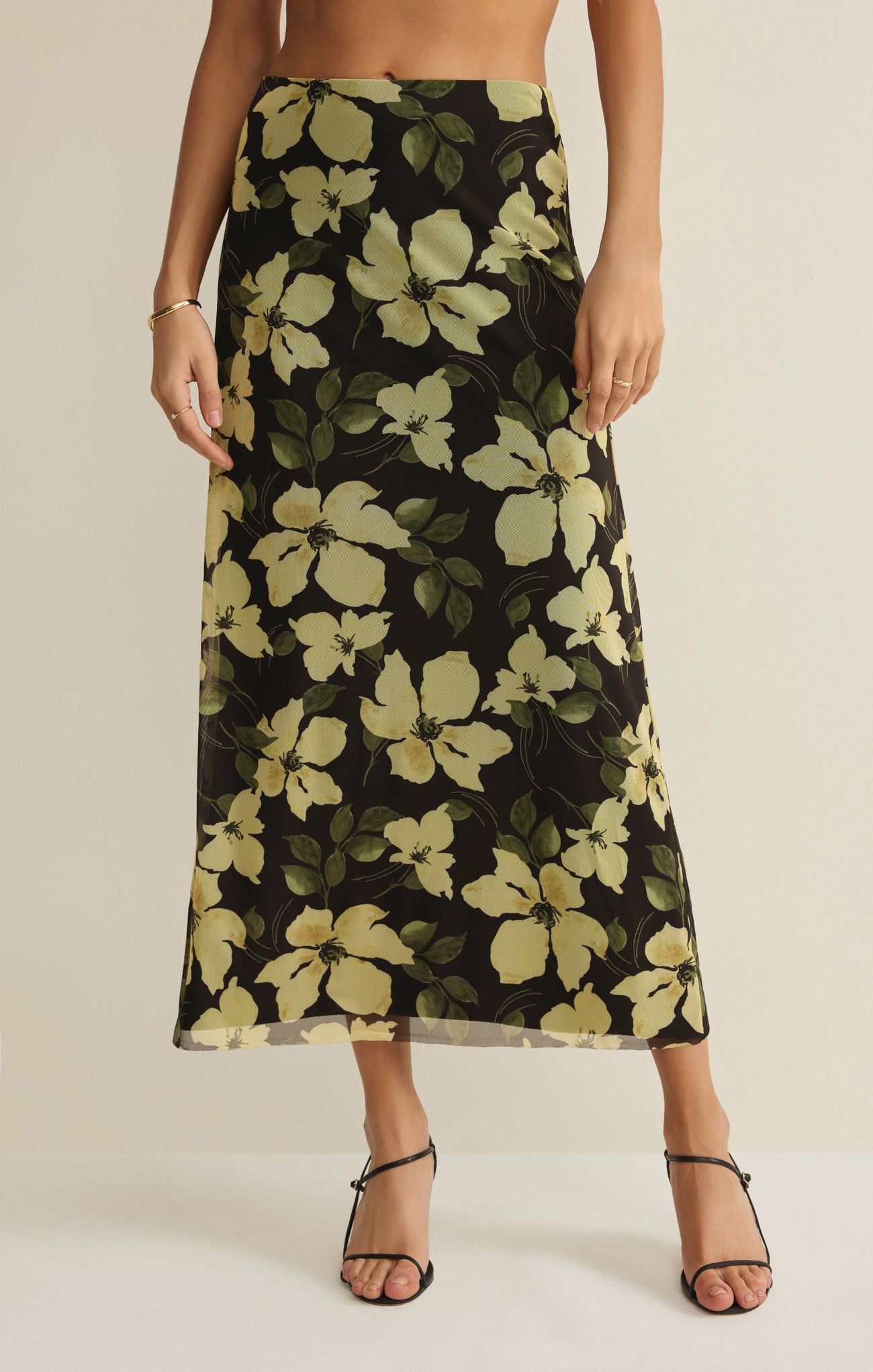 Eda Ren Floral Mesh Maxi Skirt Main image