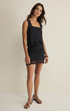 Charlene Embroidered Linen Mini Skirt