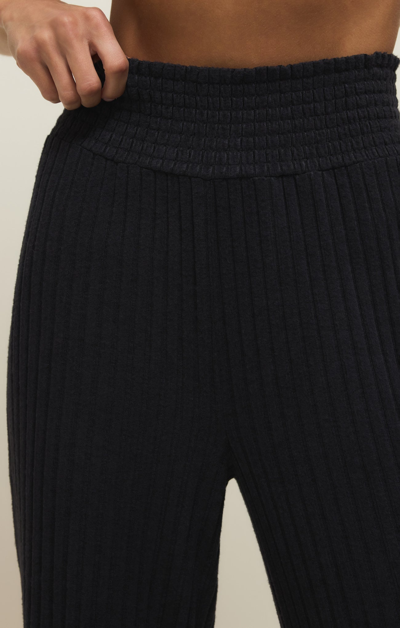 Dawn Smocked Silky Rib Pant