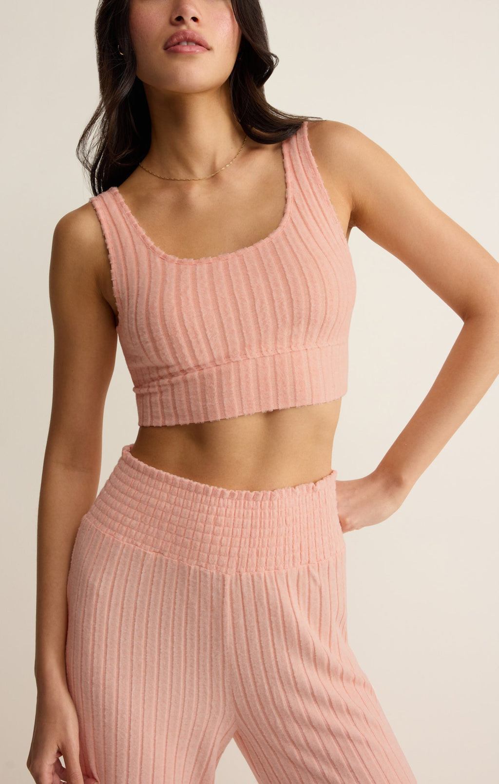 Dawn Smocked Silky Rib Pant